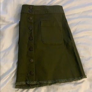 Madewell hunter green mini skirt denim